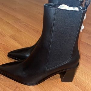 Zara Leather Heeled Cowboy Boots